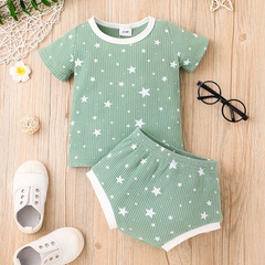 Infants young kid casual baby short-sleeved top pants suit