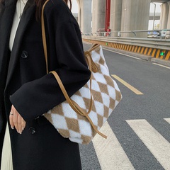 Fashion shoulder women's bag handbag Korean large-capacity checkerboard bag wholesale