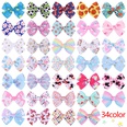 European and American childrens jewelry cartoon printing bow hairpin solid color hair clippicture45