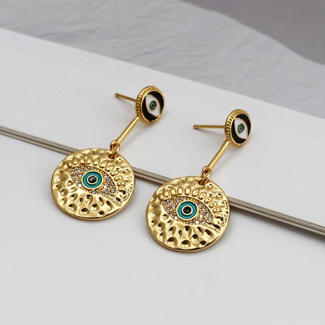 fashion devil's eye diamond Turkish blue eye alloy earrings  NHJXI624496's discount tags