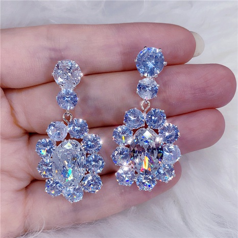 simple pendant crystal diamond pendant alloy earrings NHJAJ624515's discount tags