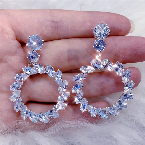 fashion hollow circle diamond pendant large alloy earrings's discount tags