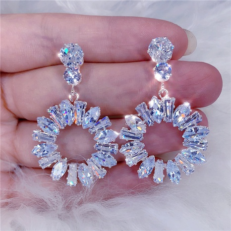 fashion hollow small round rhinestone alloy earrings's discount tags