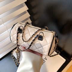 Retro rhombus chain cylinder bag female messenger bag fashion handbag