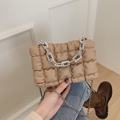 Fashion simple bag new autumn chain small square bag soft plaid bag  NHJZ624597's discount tags