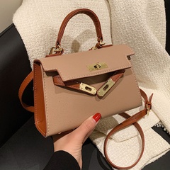 new all-match color contrast messenger bag texture retro trendy handbag small square bag