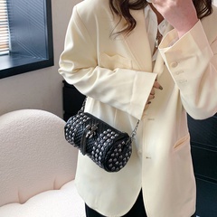 Fashion bags Korean style fashion rivets personality chain one shoulder messenger cylinder bag