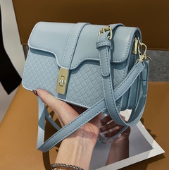Popular woven shoulder bag fashion small square bag new solid color underarm bag messenger bag