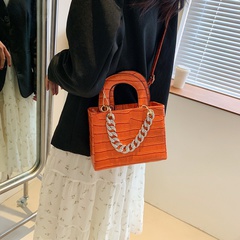 new fashion trendy one-shoulder diagonal hand-held chain candy-colored stone pattern small square bag