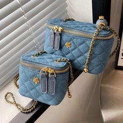 Texture women's bag new fashion denim rhombus chain bag niche shoulder messenger bag