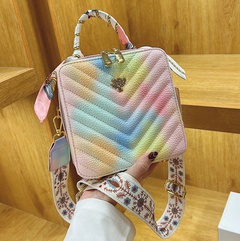 Textured small bag new fashion rhombus embroidery thread messenger bag niche hand-held small square bag