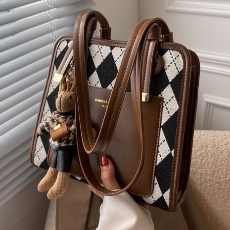 Rhombus Retro-Mode mit großem Fassungsvermögen beiläufige Tote Umhängetasche Handtasche Damentasche's discount tags