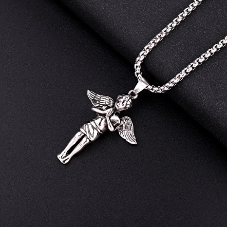 fashion new rock punk angel wings pendant necklace  NHGO624908's discount tags