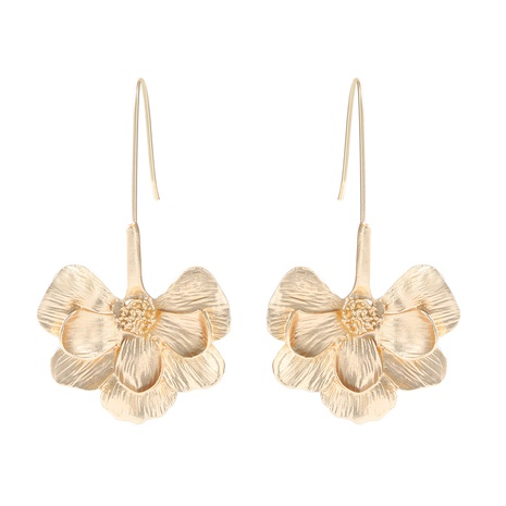 new half-flower long earrings European and American fashion alloy earrings's discount tags