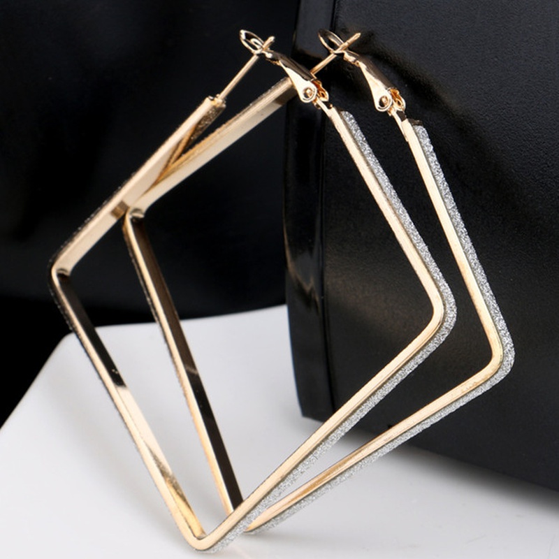 square geometric alloy fashion tide womens alloy earrings