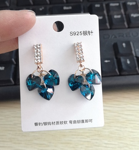 Mode bleu nouveau coeur de la mer bijoux d'oreille strass's discount tags