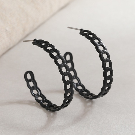 Boucles d'oreilles torsadées à chaîne creuse créatives à la mode Boucles d'oreilles en forme de C's discount tags