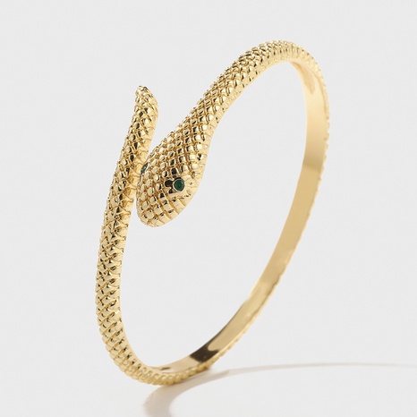 Bijoux de bracelet ouvert de serpent de zodiaque de zirconium incrusté de cuivre de personnalité créative's discount tags