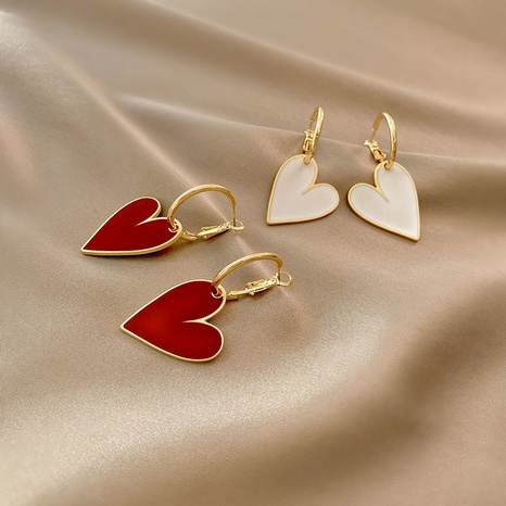 Pendientes de corazón simples de moda Pendientes de cobre con personalidad's discount tags