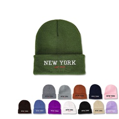 Korean version trend new multicolor woolen cap embroidery all-match NEWYORK letter knitted cap