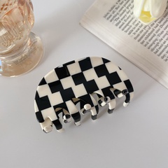 European and American jewelry checkerboard clip headwear large acrylic shark clip wholesale