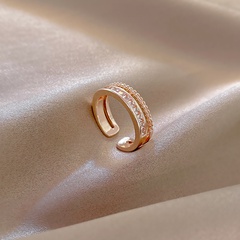 fashion circle micro-inlaid zircon fashion opening adjustable ring