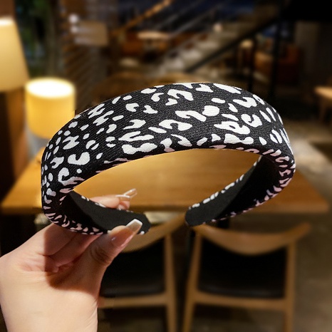 Bandeau à imprimé léopard en tissu éponge bandeau doux en épingle à cheveux's discount tags