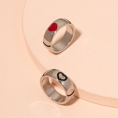 retro fashion drip oil simple creative metal alloy heart ring