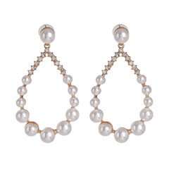 new retro pearl drop shape exaggerated ear jewelry wholesale