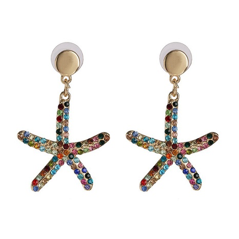 fashion starfish color five-pointed star inlaid rhinestone ear jewelry's discount tags
