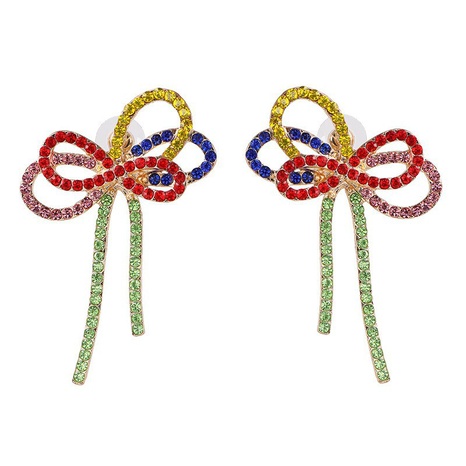 Fashion Bowknot Micro-studded Rhinestone Earrings's discount tags