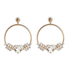 new geometric large circle rhinestone earrings