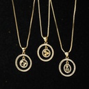 fashion hollow moon pendant necklace copper inlaid zircon clavicle chainpicture8