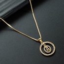 fashion hollow moon pendant necklace copper inlaid zircon clavicle chainpicture9