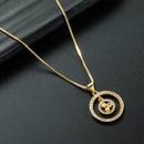 fashion hollow moon pendant necklace copper inlaid zircon clavicle chainpicture10