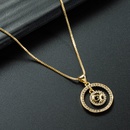 fashion hollow moon pendant necklace copper inlaid zircon clavicle chainpicture11