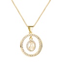 fashion hollow moon pendant necklace copper inlaid zircon clavicle chainpicture12