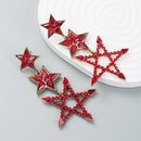 European and American fashion alloy color rhinestone earrings pentagonal star earringspicture9