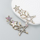 European and American fashion alloy color rhinestone earrings pentagonal star earringspicture10