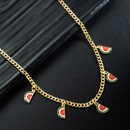simple multicolor fruit banana pineapple shape copper enamel pendant necklacepicture12