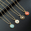 European and American demon eye round pendant necklace copper enamel clavicle chainpicture8