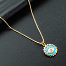 European and American demon eye round pendant necklace copper enamel clavicle chainpicture10