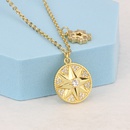 European and American star round zircon copper pendant necklace NHBP578520picture7