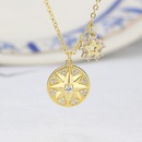 European and American star round zircon copper pendant necklace NHBP578520picture9