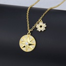 European and American star round zircon copper pendant necklace NHBP578520picture10