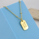 New Glossy Letter Copper Goldplated Square Tag Necklace NHBP578521picture7