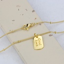 New Glossy Letter Copper Goldplated Square Tag Necklace NHBP578521picture9
