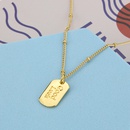 New Glossy Letter Copper Goldplated Square Tag Necklace NHBP578521picture10