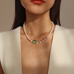 Europäische und amerikanische einfache einlagige Halskette handgemachte Perlenkette