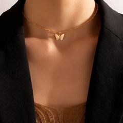 einfache Modeschmucklegierung Schmetterling einlagige Halskette geometrische unregelmäßige Schlüsselbeinkette